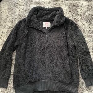 Cozy Charcoal Fleece Women's Sweater